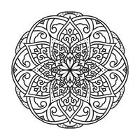 mandala preto e branco para colorir ilustração vetorial de página vetor