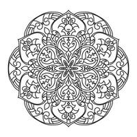 esboço mandala para coloração livro. decorativo volta enfeite vetor