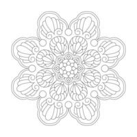 estilizado mandala com floral padronizar para coloração livro página vetor