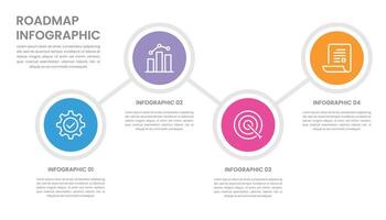 o negócio roteiro Linha do tempo infográfico com 4 passos e ícones vetor