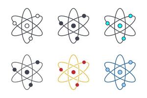 átomo ícones com diferente estilos. átomo símbolo vetor ilustração isolado em branco fundo