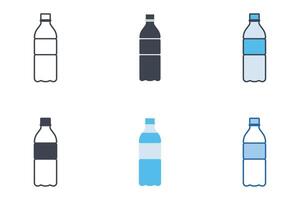 garrafa do água ícones com diferente estilos. água garrafa símbolo vetor ilustração isolado em branco fundo