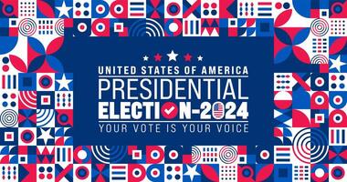EUA eleição 2024 fundo Projeto modelo. EUA bandeira 2024 presidencial eleição bandeira Projeto. nos presidencial eleição votação poster. novembro 5 voto dia bandeira. vetor ilustração.