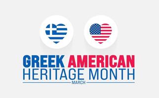 marcha é grego americano herança mês fundo Projeto modelo com grego e EUA bandeira conceito. usar para fundo, bandeira, cartaz, cartão, e poster Projeto modelo. vetor ilustração.
