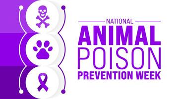 marcha é nacional animal Poção prevenção semana fundo modelo. feriado conceito. usar para fundo, bandeira, cartaz, cartão, e poster Projeto modelo com texto inscrição e padrão cor. vetor