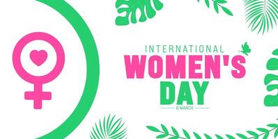 8 marcha é internacional mulheres dia fundo com flor Projeto. usar para fundo, bandeira, cartaz, cartão, e poster Projeto modelo. vetor ilustração.
