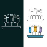 champanhe bandeja vetor ícone Projeto