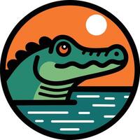 crocodilo cabeça logotipo vetor