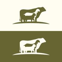 vaca ovelha bode Fazenda animal silhueta vetor ilustração. gado logotipo