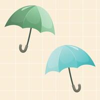 conjunto do guarda-chuvas proteção a partir de chuva vetor