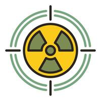 radiação símbolo dentro alvo vetor colori ícone