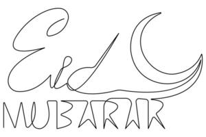 islâmico decoração conceito Ramadã kareem contínuo 1 linha arte desenhando do eid Mubarak vetor ilustração