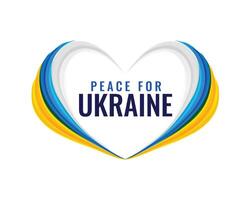 Ucrânia bandeira coração com Paz para Ucrânia mensagem vetor