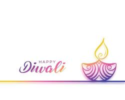 étnico estilo diya para feliz diwali celebração fundo vetor