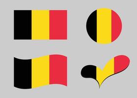 bandeira do Bélgica. Bélgica bandeira dentro coração forma. Bélgica bandeira dentro círculo forma. vetor