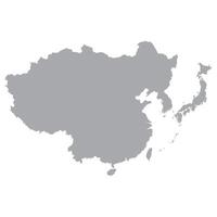 leste Ásia país mapa. mapa do leste Ásia dentro cinzento cor. vetor