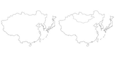 leste Ásia país mapa. mapa do leste Ásia dentro multicolorido. vetor