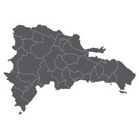 dominicano república mapa. mapa do dominicano república dentro administrativo províncias dentro cinzento cor vetor