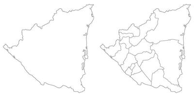 Nicarágua mapa. mapa do Nicarágua dentro branco conjunto vetor