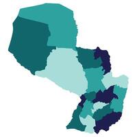 Paraguai mapa. mapa do Paraguai dentro administrativo províncias dentro multicolorido vetor