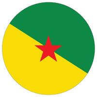francês Guiana bandeira. nacional bandeira do francês Guiana dentro círculo forma vetor