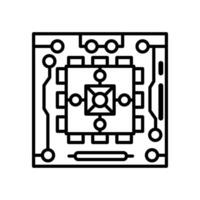 nano o circuito ícone dentro vetor. logótipo vetor