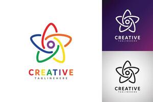 criativo Estrela vetor logotipo Ciência Projeto conceito
