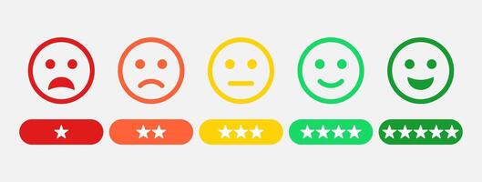 Avaliação do cliente serviço satisfação emoticon. qualidade ao controle comentários ícone conceito. vetor