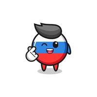 personagem da bandeira da Rússia fazendo coração de dedo coreano vetor