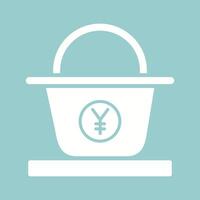 ícone de vetor de cesta de ienes