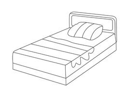 cama rabisco ícone dentro vetor. mão desenhado cama ícone dentro vetor. rabisco cama ilustração, contemporâneo quarto interior com moderno estofado cabeceira, branco cama apresentando uma acolhedor cobertor vetor