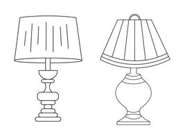 à moda lâmpada, moderno luminária interior dentro quarto, elétrico mesa, chão lâmpadas, abajures, diferente interior luz decoração em pé e pendurado. vetor