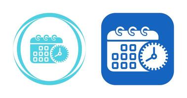 calendário com ícone de vetor de relógio