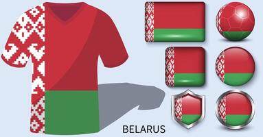 bielorrússia bandeira coleção, futebol camisas do bielorrússia vetor