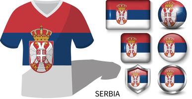 futebol camisas do Sérvia, Sérvia bandeira coleção vetor
