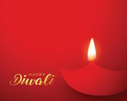feliz diwali vermelho fundo com queimando diya Projeto vetor
