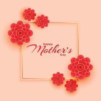 flor decoração quadro, Armação para feliz mães dia vetor