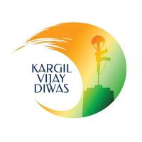 Kargil vijay diwas fundo com sujo tricolor bandeira vetor