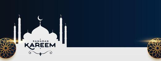 Ramadã kareem ramzaan eid festival islâmico bandeira com texto espaço vetor