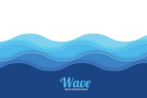 mar ondas azul papercut estilo fundo vetor