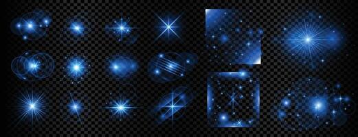estrelado azul mágico viga luz fundo dentro coleção vetor