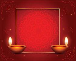 tradicional shubh diwali vermelho fundo com imagem ou texto espaço vetor