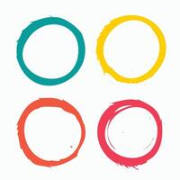 conjunto do colorida sujo circular forma quadro, Armação com sujo efeito vetor