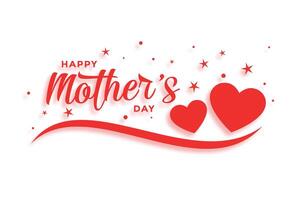 feliz mães dia amor cartão com dois corações vetor