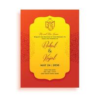 clássico indiano Casamento cartão modelo Projeto vetor