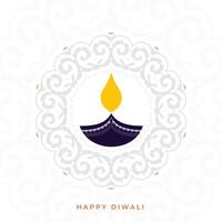 limpar \ limpo feliz diwali festival com artístico diya dentro indiano estilo fundo vetor
