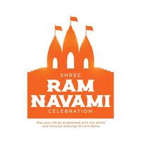 indiano hindu RAM navami festival cumprimento com templos vetor