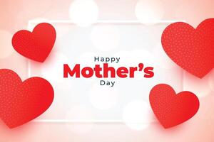 feliz mães dia vermelho corações cumprimento fundo vetor