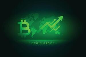 verde bitcoin crescimento seta fundo vetor