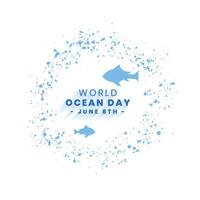 lindo 8ª Junho mundo oceano dia evento fundo Projeto vetor